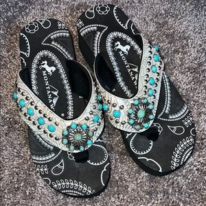 Montana West Turquoise Platform Sandals
